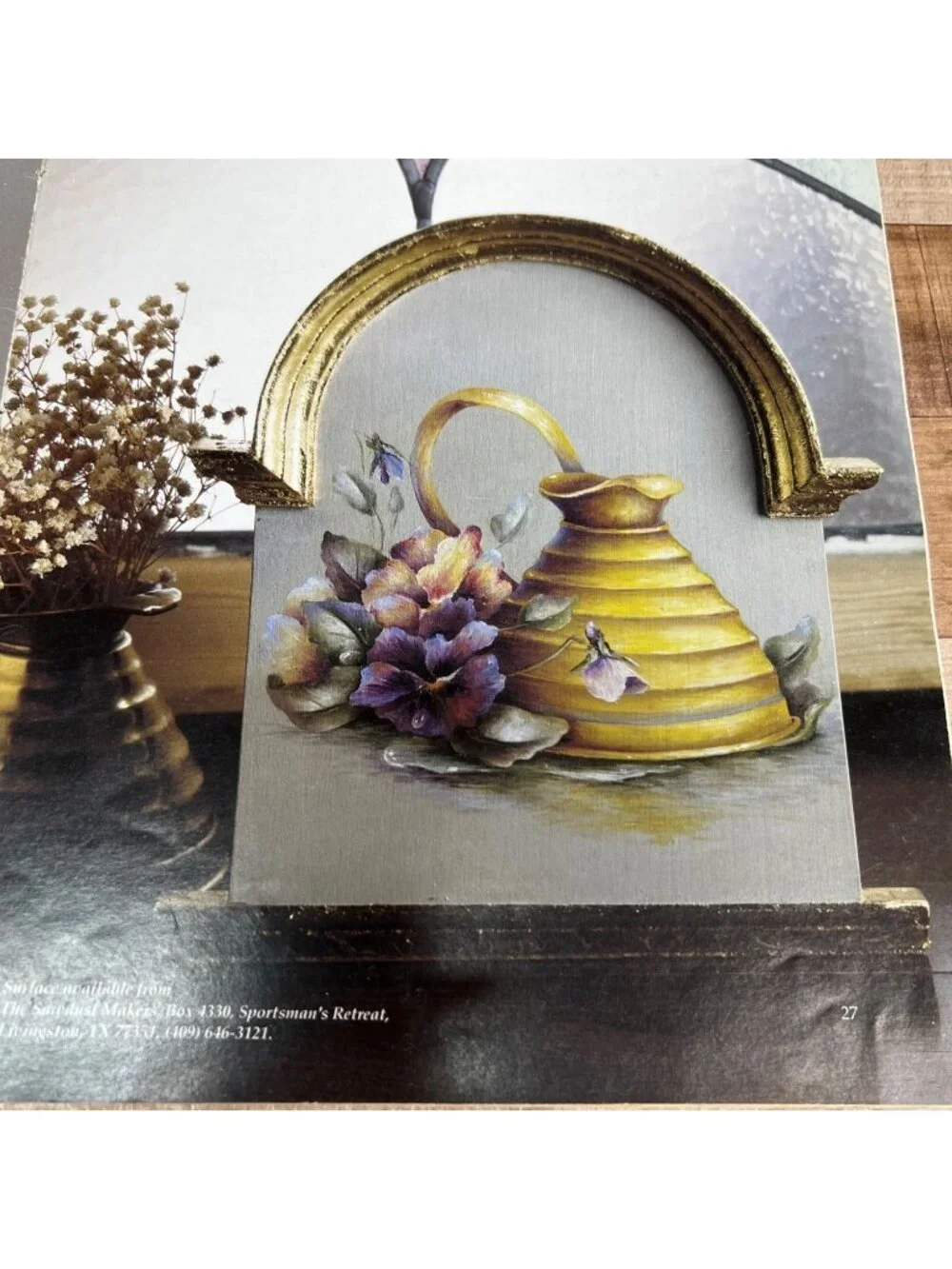 Painted Floral Decorative Pattern Book With Birdhouse & Spring Designs By Gretch